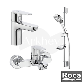 Roca Victoria Plus Lavabo + Banyo Bataryası ve Stella Sürgülü Duş Takımı Seti -  Krom A5D054FC0K
