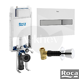 Roca 3’lü Gömme Rezervuar Seti – Basic WC One + PL2 Panel + Kesme Valfi