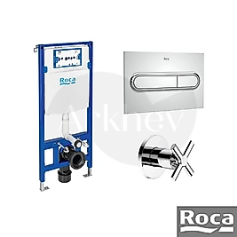 Roca Alçıpan Tipi Gömme Rezervuar Seti - Krom / Basma Butonu Dahil / Stop Valf Dahil ARKHEV0012