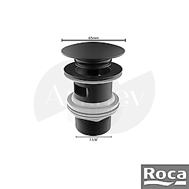 Roca Aqua Click Clack Lavabo Gider Süzgeci - Mat Siyah / Bas Aç-Kapa Otomatik Mekanizmalı A5054015NB