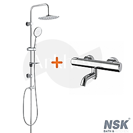 NSK Termostatik Banyo Bataryası ve Duş Sistemi Paketi - Krom ARKHEV0030