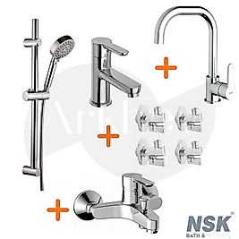 NSK Lavabo, Banyo, Eviye Bataryası, Filtreli Ara Musluk ve Sürgülü Duş Takımı Paketi ARKHEV0031