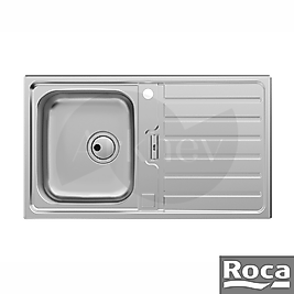 Roca Siena Tek Gözlü Çelik Eviye 860x500mm - Paslanmaz Çelik / Sağ-Sol Damlalıklı Kullanıma Uygun - A870KC0860