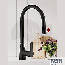 NSK Alamera Pull Out Spiralli Eviye/Mutfak Bataryası - Mat Siyah N2040929