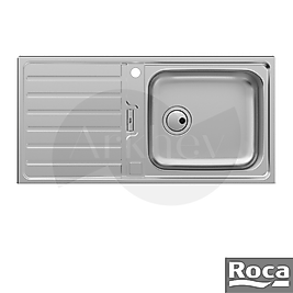 Roca Siena Tek Gözlü Çelik Eviye 1000x500mm - Paslanmaz Çelik / Sağ-Sol Damlalıklı Kullanıma Uygun - A870KC1000