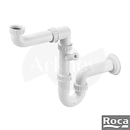 Roca Aqua Tek Gözlü Eviyeler için Sifon Takımı - Beyaz / Taşma Deliksiz / Bulaşık Makinesi Gider Bağlantılı A506405607