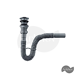 Arkhev Lüks Paslanmaz Pop-Up Süzgeçli Körüklü Lavabo Sifon Takımı - Plastik / Taşma Deliksiz - ARK001SFN