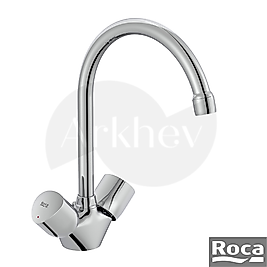 Roca Brava Kuğu Borulu Eviye/Mutfak Bataryası - Krom / Aç-Kapa Sıcak Soğuk Salmastralı A5A848EC00