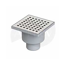 NSK Dynamic Square 10x10cm Alttan 50mm Çıkışlı Yer Süzgeci - Paslanmaz Çelik / Koku Önleyicili N1161000